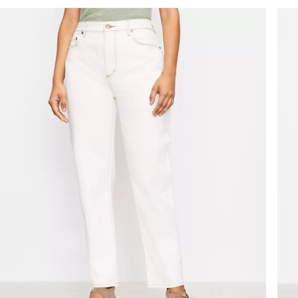 LOFT NWT The Curvy High Waist Boyfriend Jean‎ In Natural White